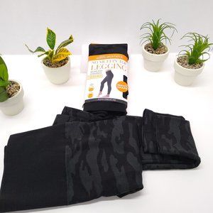 Warner's Blissful Benefits No Muffin Top Textured Leggings XS Black Camouflage